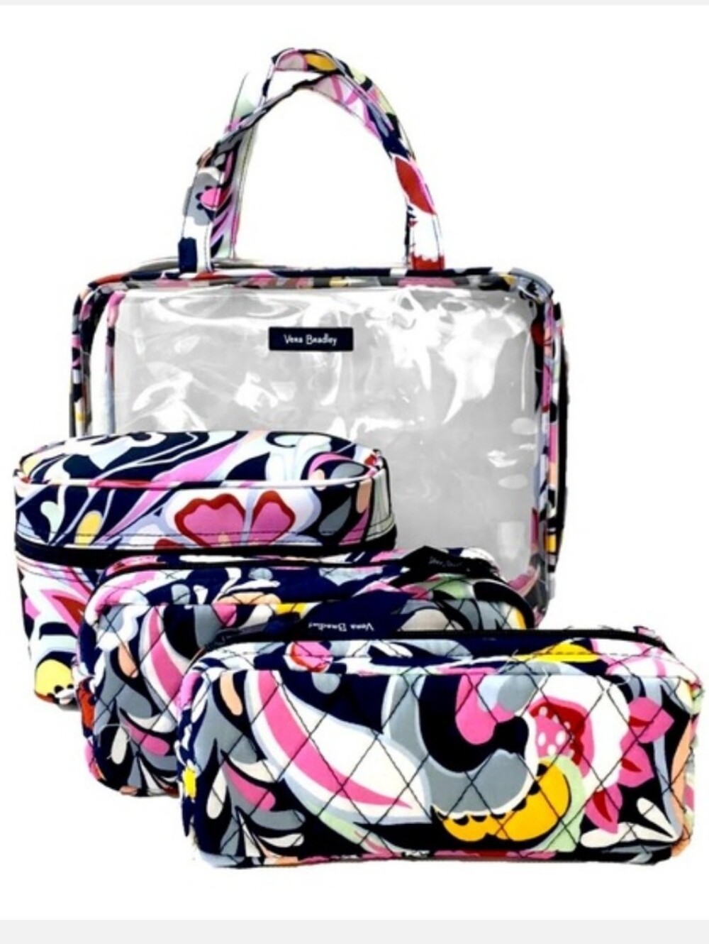 Vera Bradley Mod Paisley 4 Piece Cosmetic Organizer Set Travel Groovy NWT